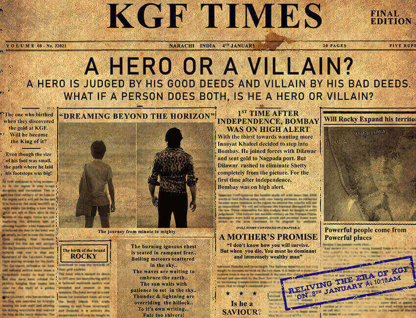 Hombale Films launches KGF Times ahead of the release of KGF Chapter 2 teaser; newsletter to chronicle BTS pictures and trivia from the sets