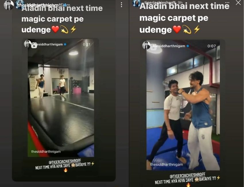 Siddharth Nigam with his new gymnastic partner and it’s none other than Tiger Shroff