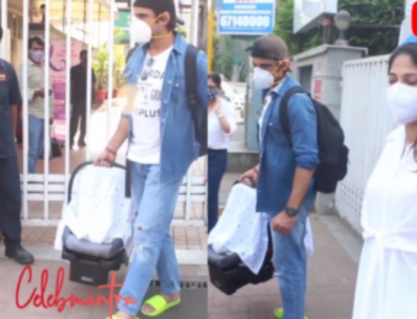 Aditi & Mohit Malik leaving Hospital today as Aditi Malik got discharged after their new Born Baby.