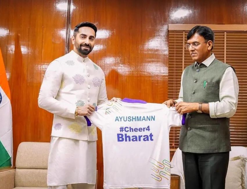 Mansukh Mandaviya And Ayushmann Khurrana urge the nation to cheer for India !